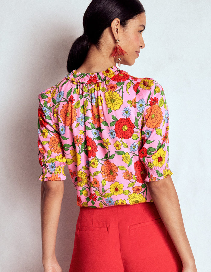 Ria Short Sleeve Top Rose Bloom, Dahlia Trial