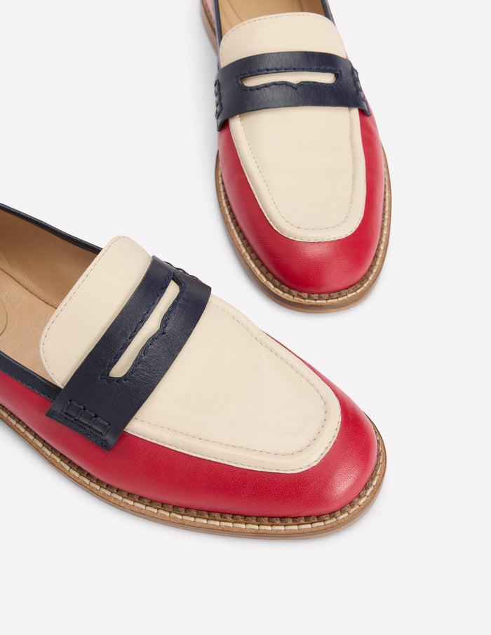 Nya Penny Loafers Pillarbox Red/Navy