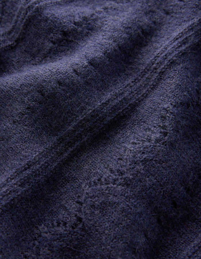 Leticia Lace Trim Sweater Navy