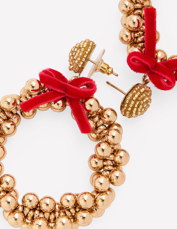 Christmas Novelty Earrings Wreath