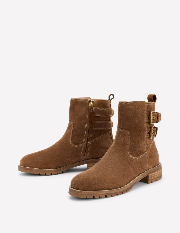 Buckle Ankle Boots Tan