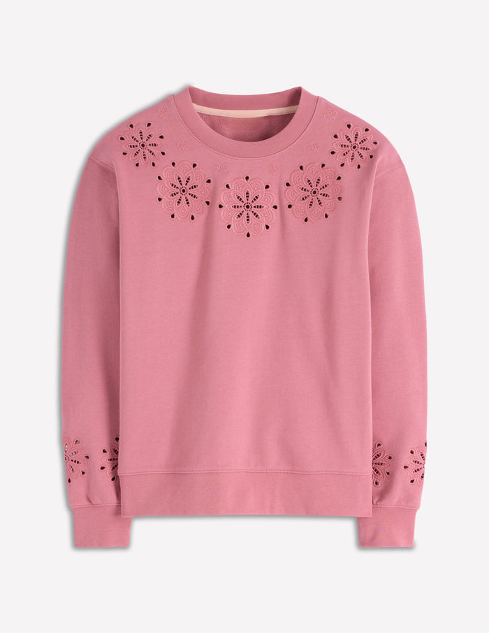 Emi Cutwork Sweatshirt Pink Heather