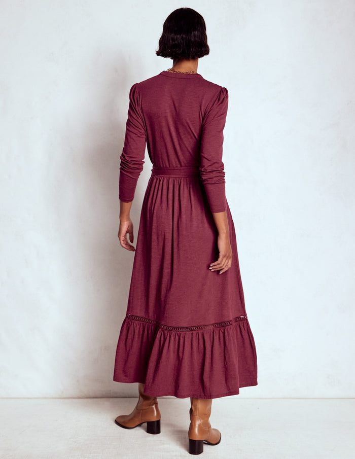 Edwina Jersey Shirt Dress Deep Wisteria
