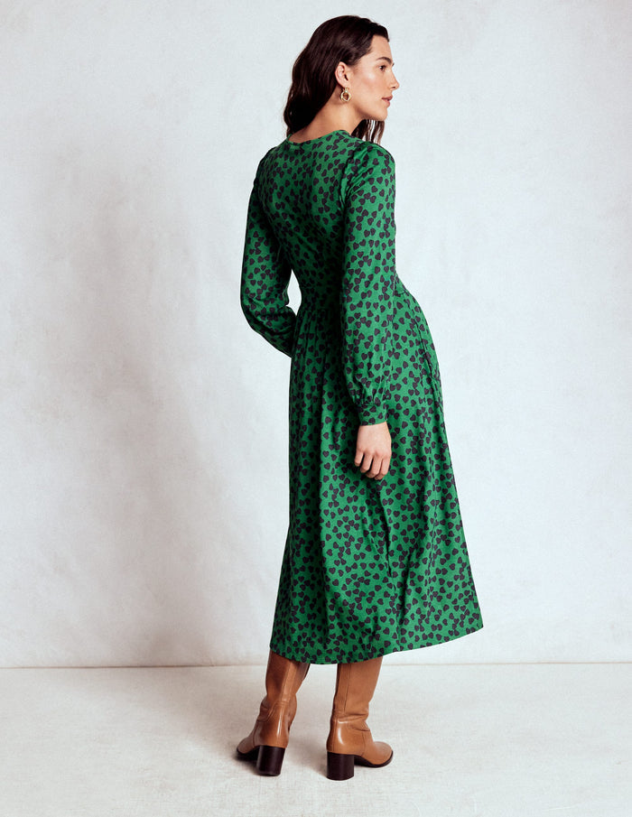Alexandra Jersey Midi Dress French Navy, Heart Cascade