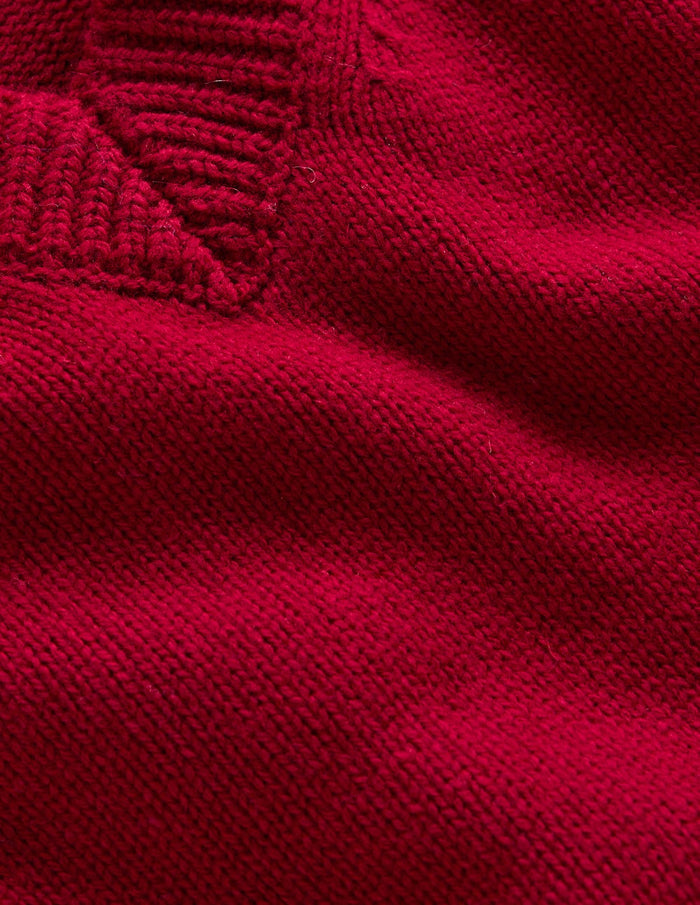 Marion Merino V-Neck Vest Red Blooded