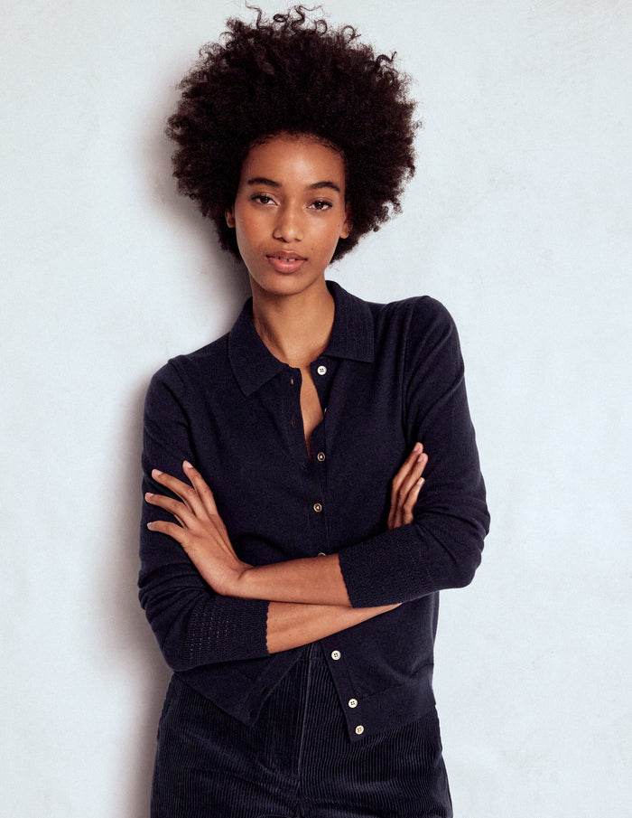 Briony Stitch Cardigan Navy
