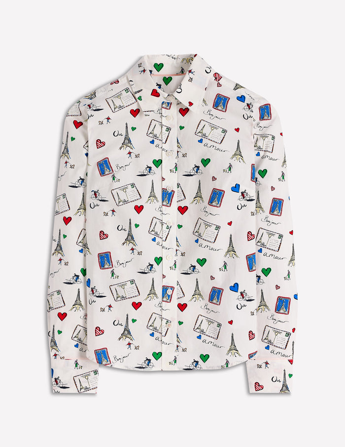 Sienna Cotton Shirt Ivory, Postcard from Paris