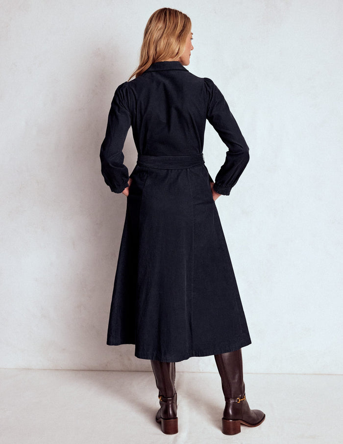 Clara Cord Midi Dress Midnight Blue