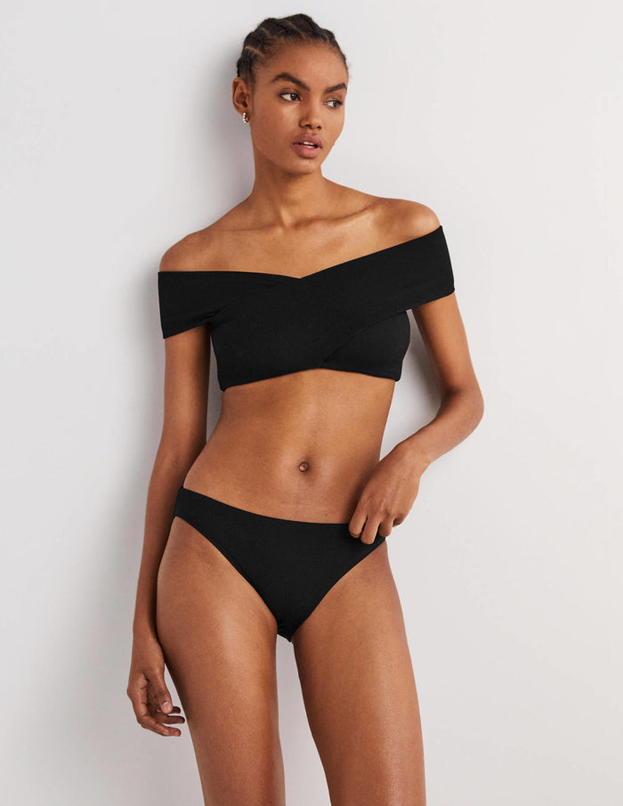 Classic Bikini Bottoms Textured Black