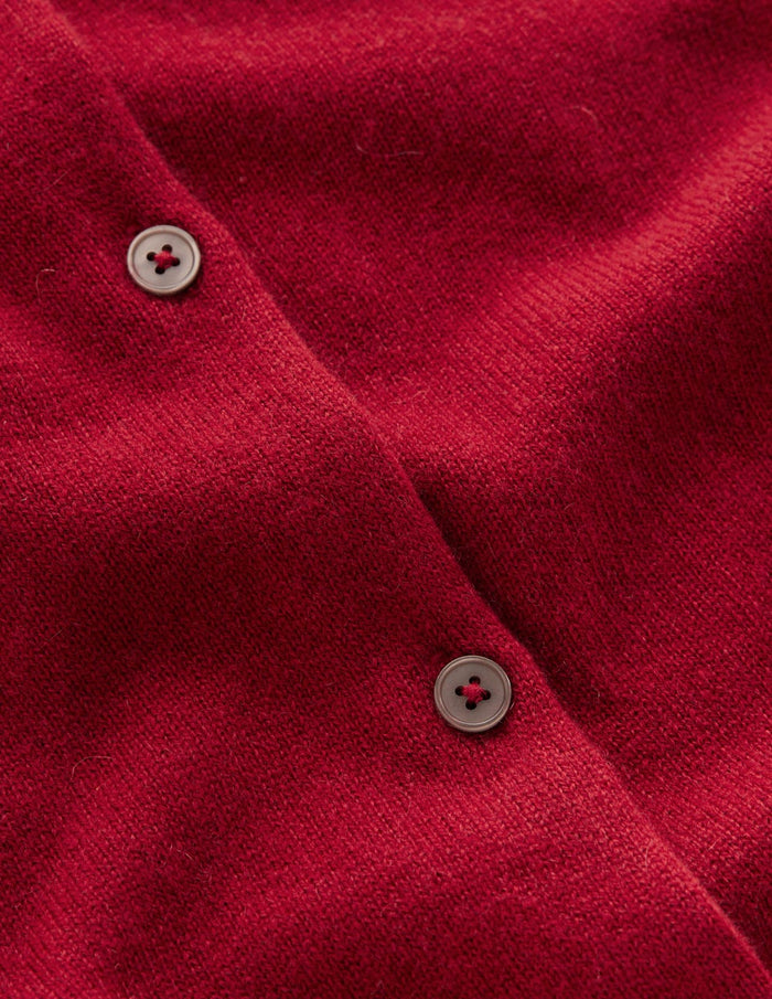 Eva Cashmere Crew Cardigan Red Liquorice