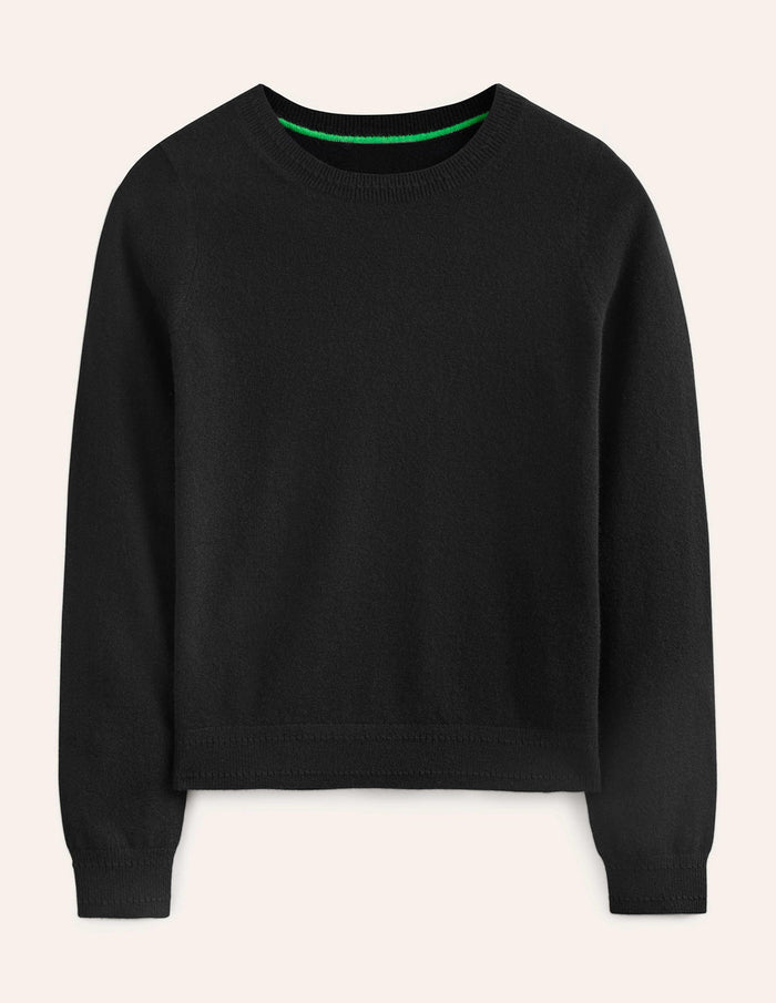 Eva Cashmere Crew Neck Sweater Black