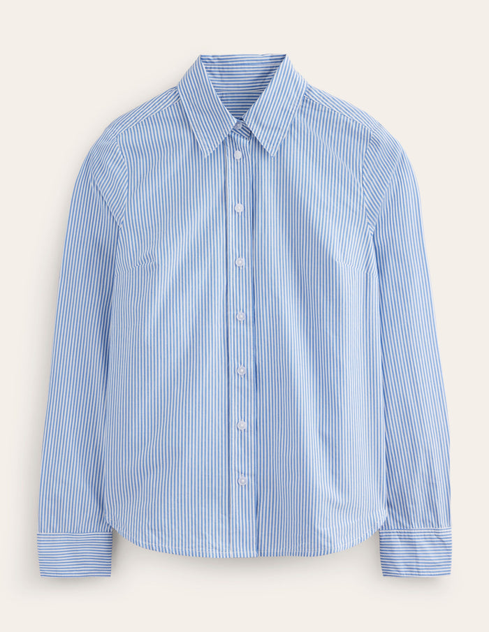 Sienna Cotton Shirt Fine Blue Stripe