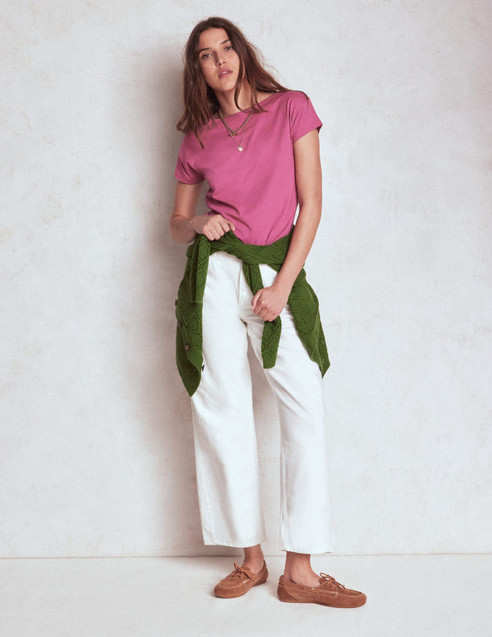 Supersoft Boat Neck T-Shirt Purple Damson