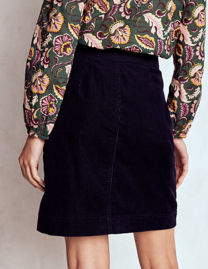 Cecelia Cord Skirt Navy