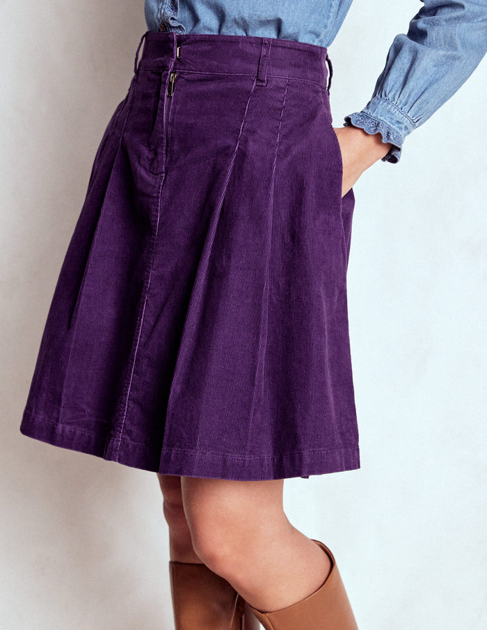 Pleated Cord Skirt Mystical Purple