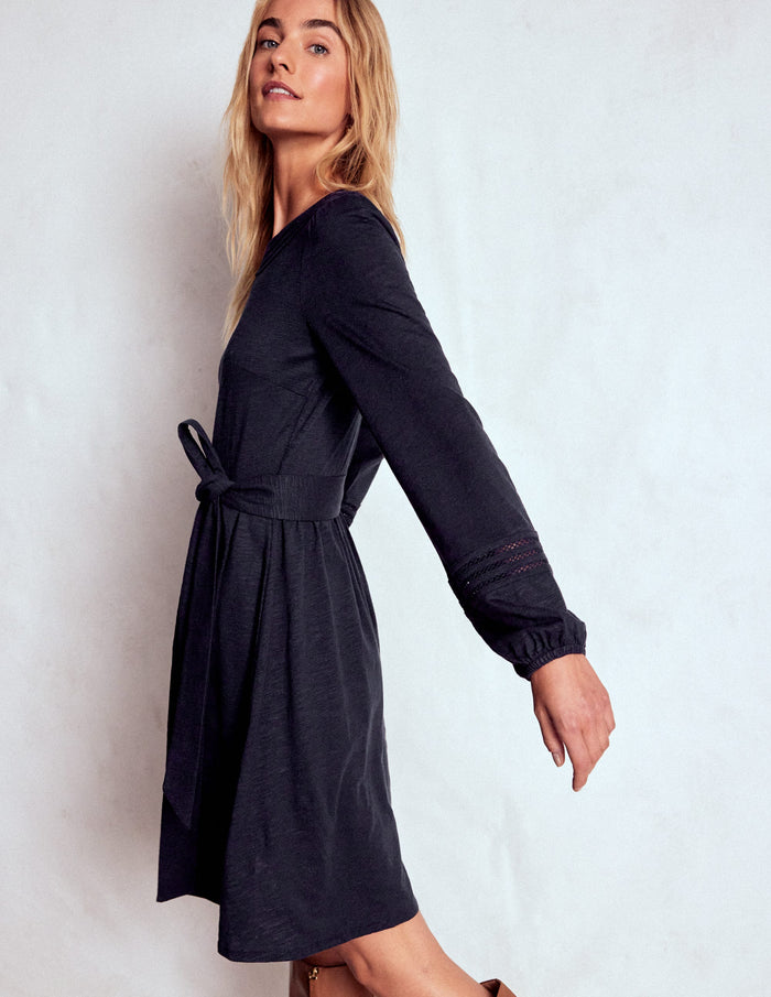 Athina Trim Insert Short Dress Navy