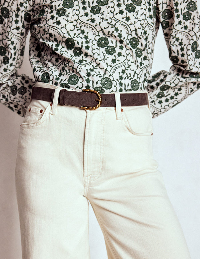 Twist Buckle Belt Brown