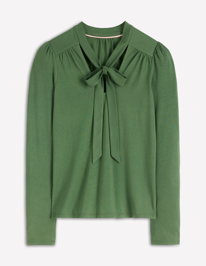 Tie Neck Supersoft Top Hunter Green