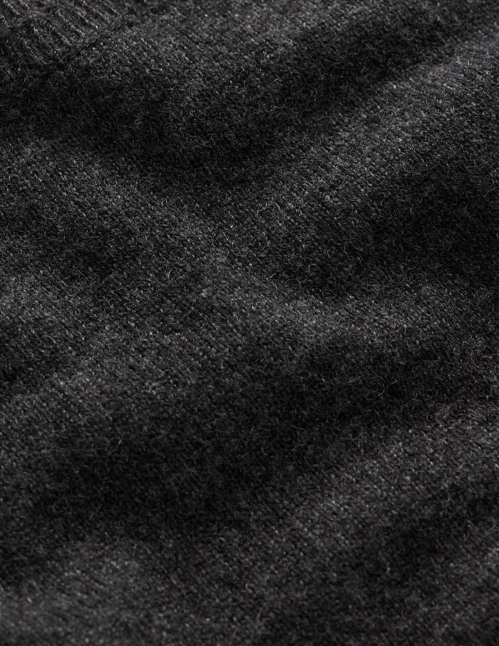 Eva Cashmere Crew Neck Sweater Charcoal Melange