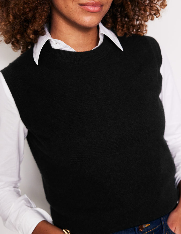Eva Cashmere Vest Black