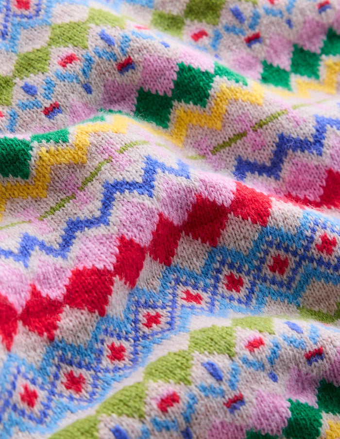 Edie Fair Isle Vest Oatmeal Melange, Multi