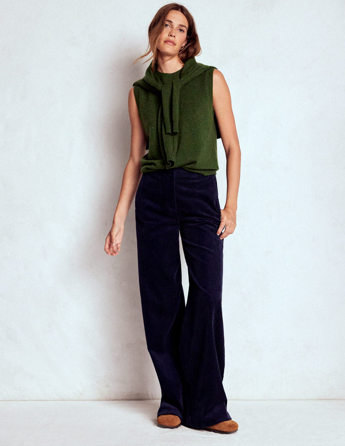 Eva Cashmere Vest Kale Leaf Melange