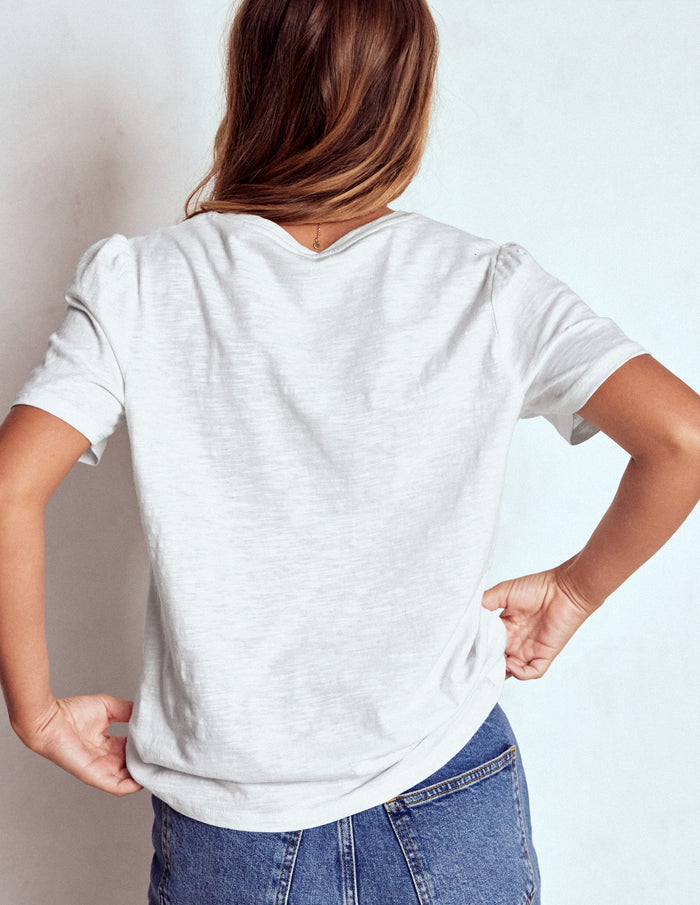 Short Sleeve V Neck T-shirt White