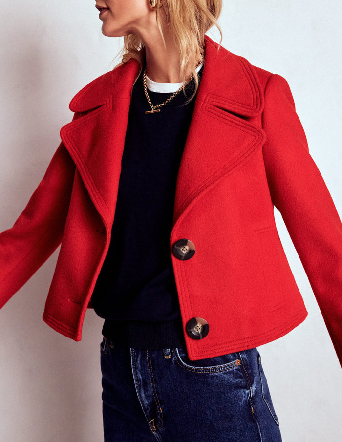 Topstitch Jacket Poppy Red