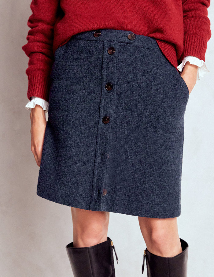 Cecelia Textured Skirt Navy