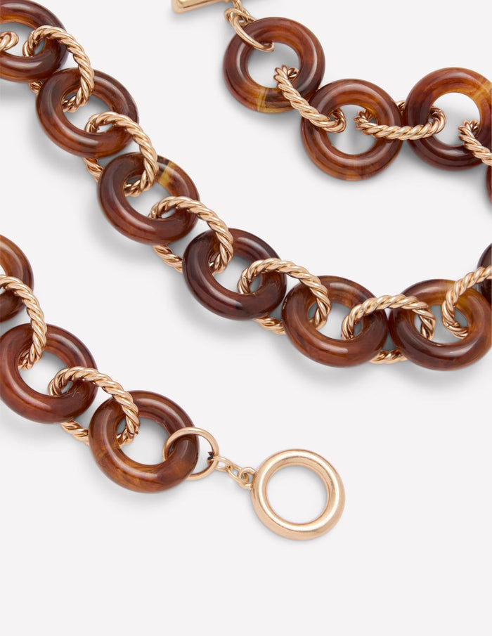 Chunky Resin Chain Necklace Brown