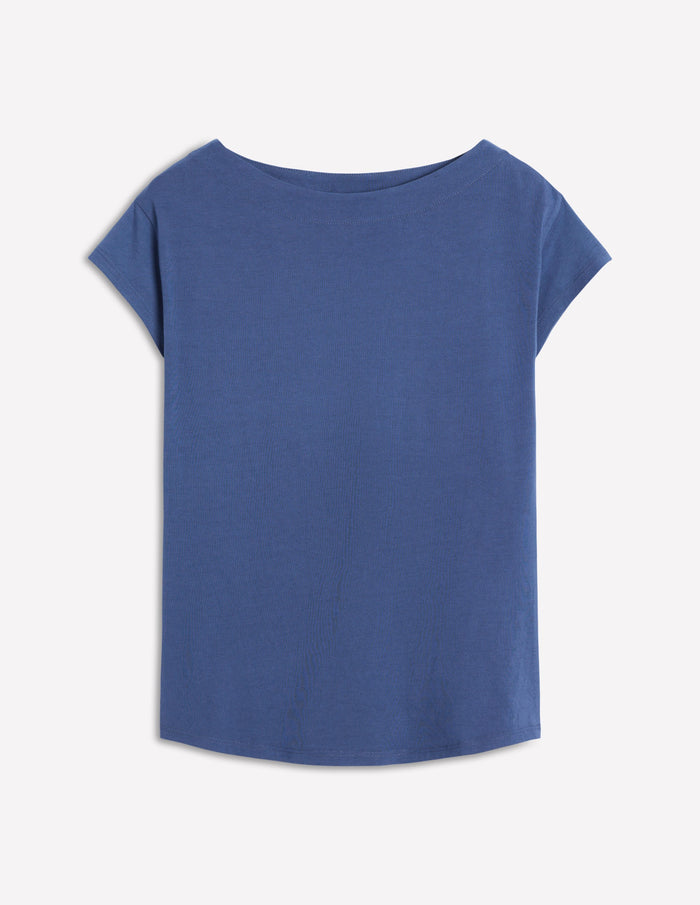 Supersoft Boat Neck T-Shirt Denim Blue