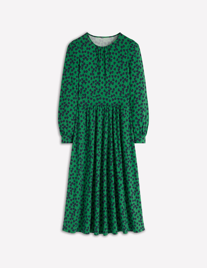 Alexandra Jersey Midi Dress French Navy, Heart Cascade
