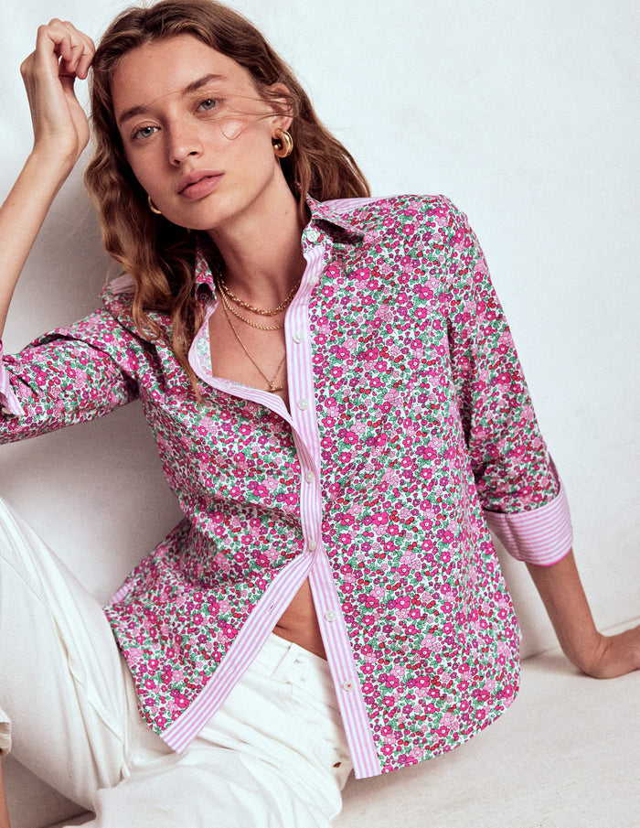 Sienna Cotton Shirt Pop Pansy, Apple Blossom