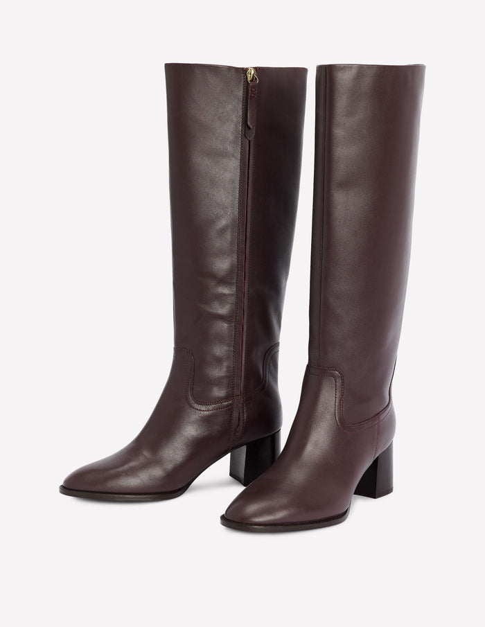 Skye Smart Knee Boots Dark Cherry
