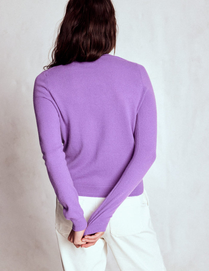 Eva Cashmere Crew Neck Sweater Purple Topaz