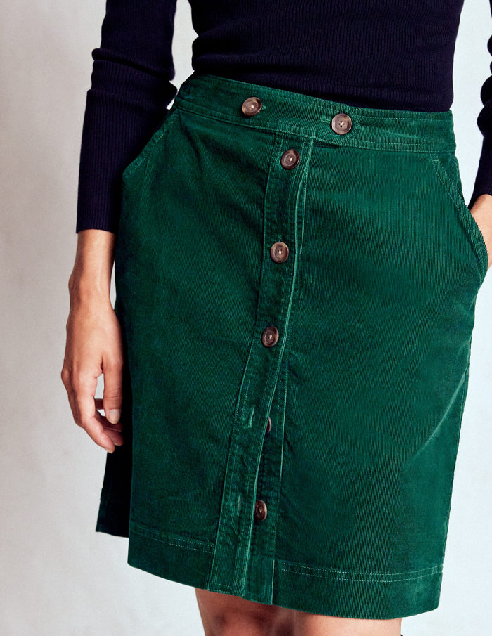 Cecelia Cord Skirt Emerald Night