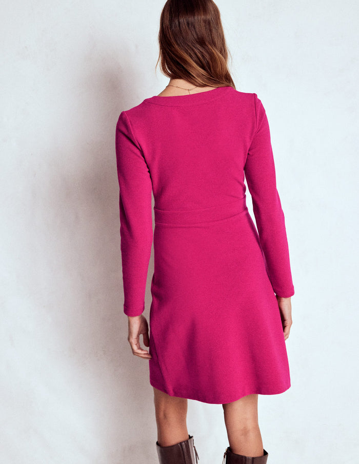 Lavinia Button Shift Dress Vibrant Pink