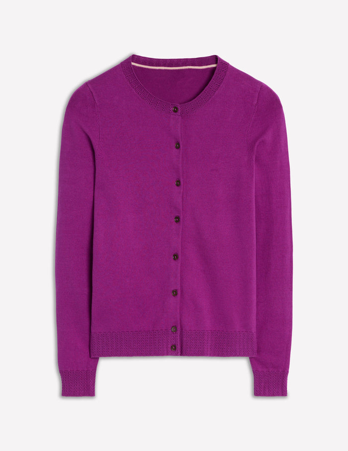 Emilia Cotton Crew Cardigan Regal Purple