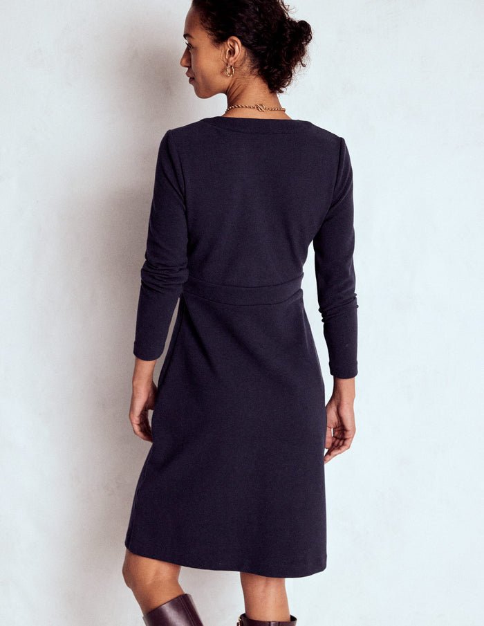 Lavinia Button Shift Dress Navy