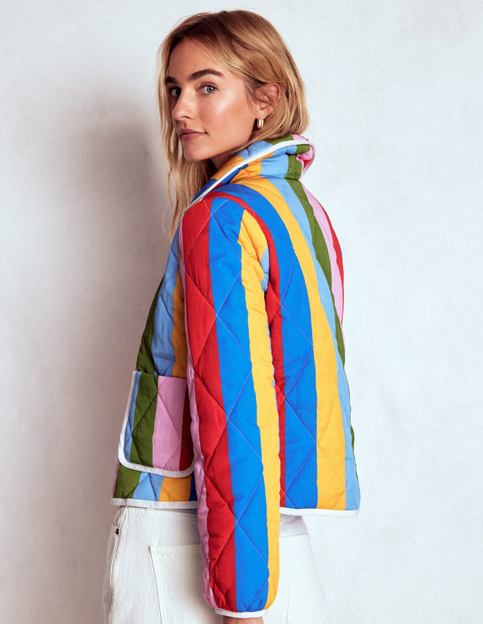Fitzrovia Quilted Jacket Rainbow Stripe
