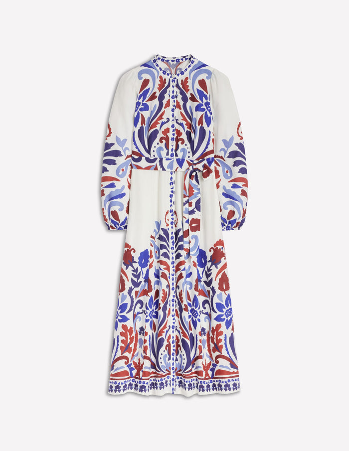 Mae Linen Blend Shirt Dress Multi, Elaborate Garden