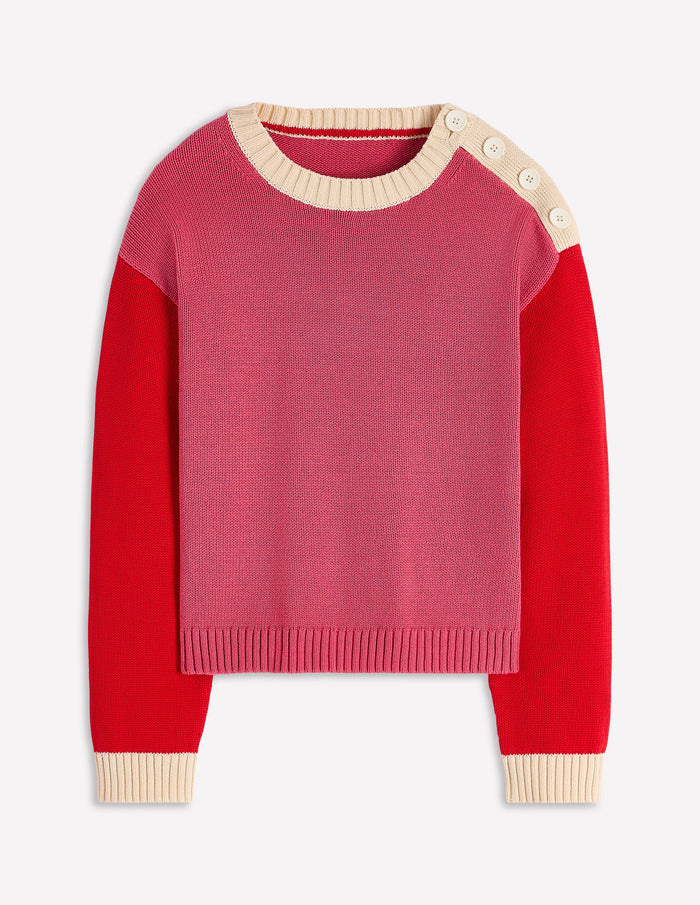 Jemma Chunky Cotton Sweater Rose Pink
