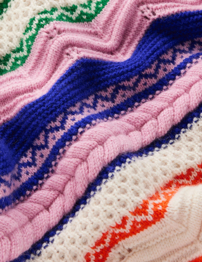 Textured Fair Isle Sweater Multi