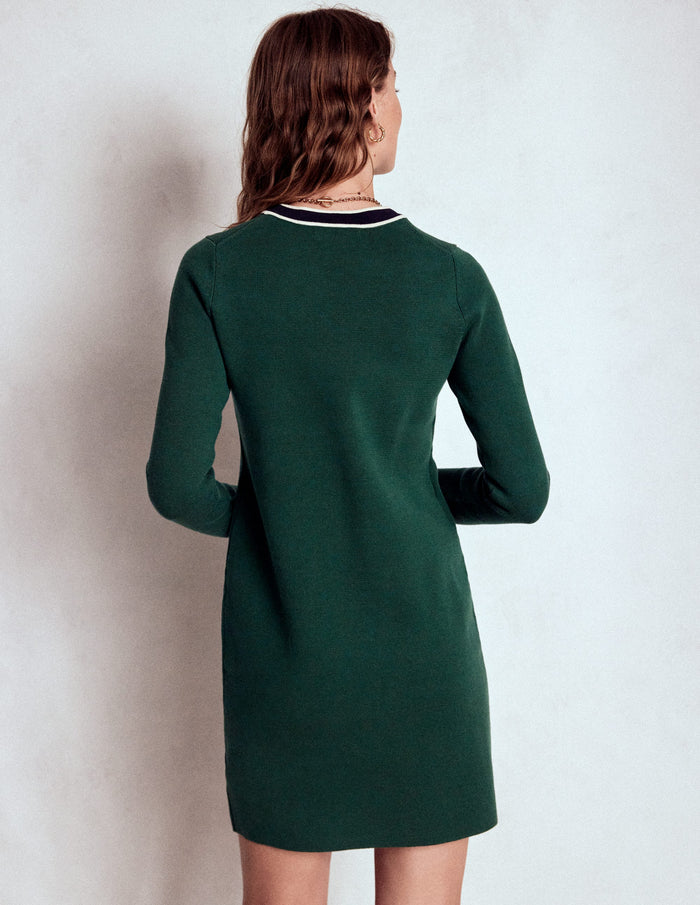 Holly Knitted Shift Dress Emerald Night