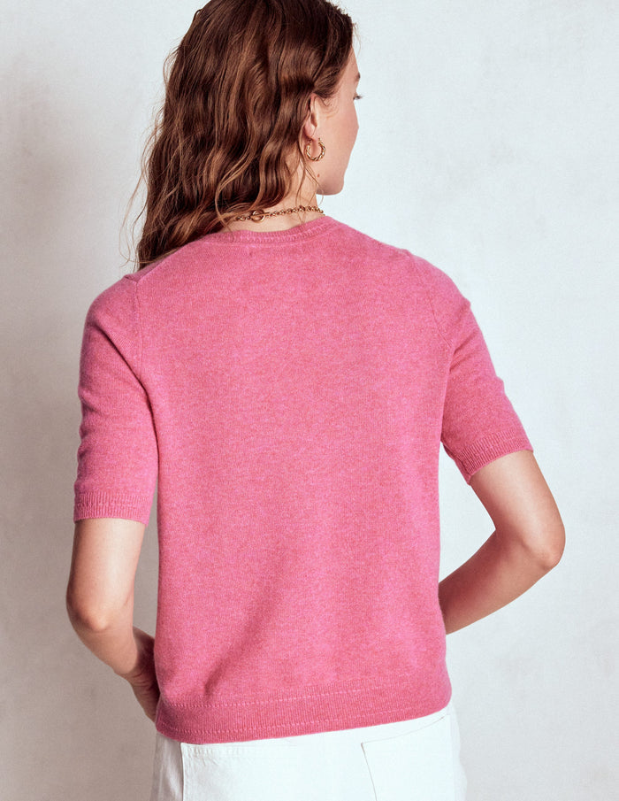 Eva Cashmere T-Shirt Rose Pink Melange