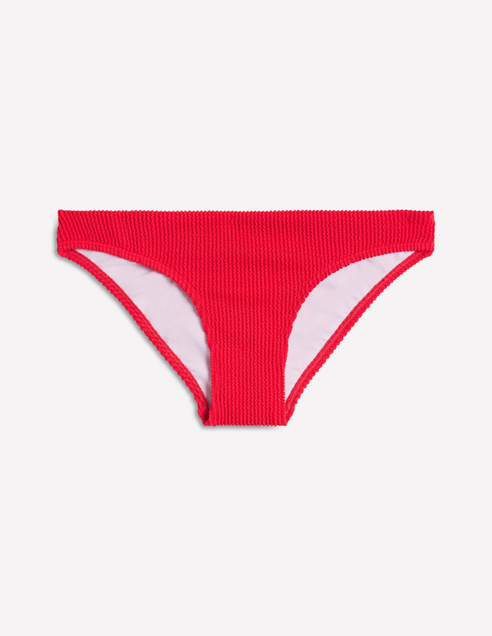 Crinkle Texture Bikini Bottoms Tulip Red