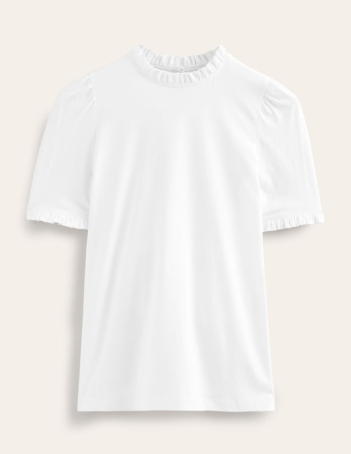 Supersoft Frill Detail T-shirt White