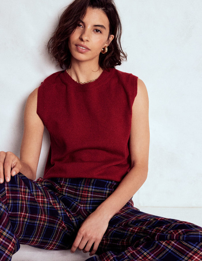 Eva Cashmere Vest Red Liquorice