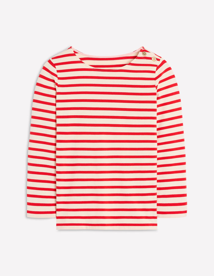 Button Mariner Breton Ivory and Brilliant Red