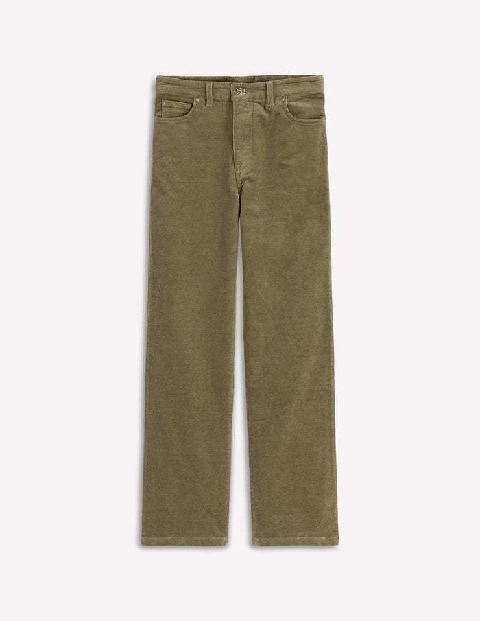 5-Pocket Cord Column Jeans Green